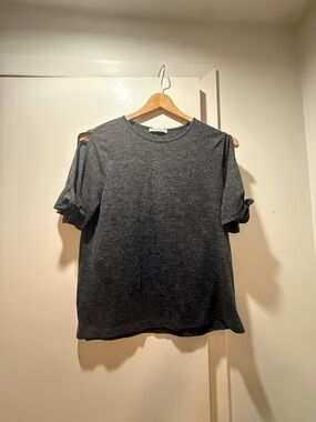 Casual Dark Gray Short Sleeve Tee
